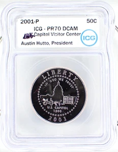 2001-P USA Half-Dollar Capitol Visitor Center Proof ICG PR70 DCAM - Picture 1 of 22