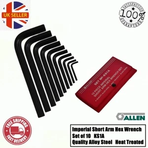 Allen Imperial Short Arm Hex Wrench Set of 10 Original Allen Key Alloy Steel - Picture 1 of 6