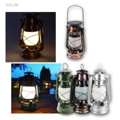 LED Camping Laterne im Retro Stil, Metall Outdoor Lampe, Sturmlaterne Petroleum - Bild 1 von 4