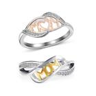 Women Jewelry Love Mum Ring 925 Sterling Silver Mom Character Two Tone