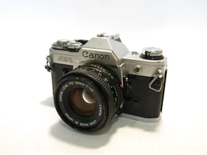 Excellent Canon AE-1 35mm Film SLR Camera w/ 50mm 1:1.8 FD Lens - Picture 1 of 9