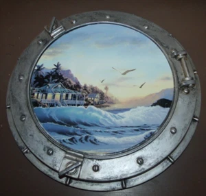 Faux Schiff Bullauge Strand Küste Insel tropisch 11" maritim Wanddekoration - Bild 1 von 2