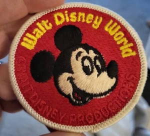 Mickey Mouse Jacket Patch Walt Disney World Orlando Florida Vintage 1980s Travel - Picture 1 of 1