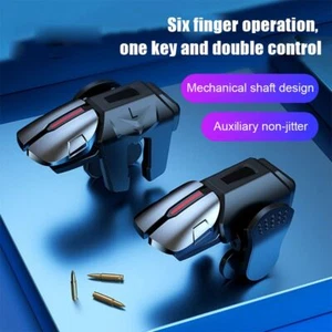 For PUBG Game Controller 6 Fingers Mobile Phone Gamepad Mobile Joystick Trigger - Picture 1 of 12
