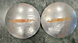 CROSLEY Dog Dish MOON HUB CAPS Arrow Set of 2 Hot Shot Super Sport UNRESTORED - Picture 1 of 5