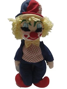 Clown Large Vintage Clown Doll Handmaid Yellow hair Sleeping clown Collectible - Picture 1 of 12