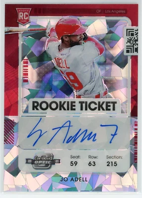 Jo Adell Autographed 2021 Panini Contenders Optic Rookie Ticket Cracked Ice Card - Image 1 of 2
