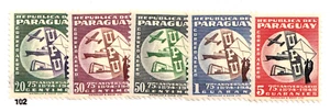 1950 Paraguay Sc# C179-83 - 75th Anniversary of the UPU. MNH Cv$7.70 - Picture 1 of 1