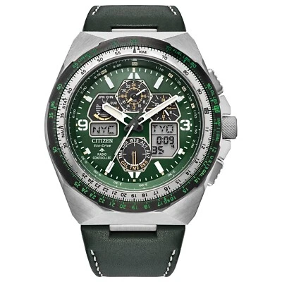 Citizen Men's Air Chronograph Calendar Eco-Drive Green Watch 46 MM JY8147-01X - Image 1 of 4