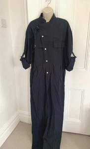 Isabel Marant Etoile Navy Cotton Twill Kendra D Ring Jumpsuit 42 (UK 14) - Picture 1 of 5