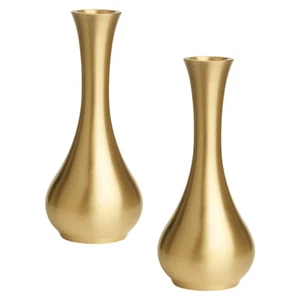 2 Pezzi Mini Vaso Composizione Fiori Ottone Scrivania Casa Porta per Tavolo - Foto 1 di 12