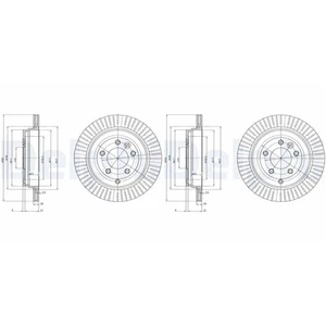 2x DELPHI Discos de Freno 325mm Ventilado Trasero Apto para Land Rover Discovery - Imagen 1 de 2