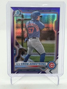 2021 Bowman Chrome Pete Crow-Armstrong Purple Refractor /250 Prospect RC - Picture 1 of 2