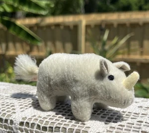 80s-90s? HTF Vintage Collector Mini White Rhino 5" Plush Applause Item# 28603 - Picture 1 of 8