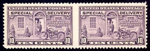 US E15c 10c Special Delivery 1927 horiz pair imperf between PF cert F-VF NH - Picture 1 of 3