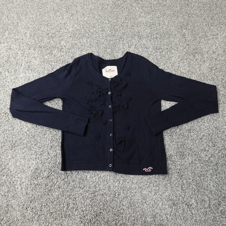 Hollister Suéter Mujer Medio Azul Floral Exterior Sudadera Botón Cárdigan Foto 1 de 4