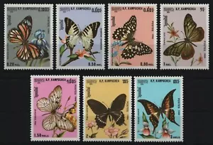 Camboya 1986 - Mi-Nr. 769-775 ** - MNH - Mariposas / Mariposas - Imagen 1 de 1