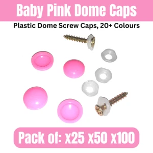 BABY PINK Kunststoff Runde Kuppel Abdeckung Schraubkappe Abdeckung Schutzpackungen 25 50 100 - Bild 1 von 4