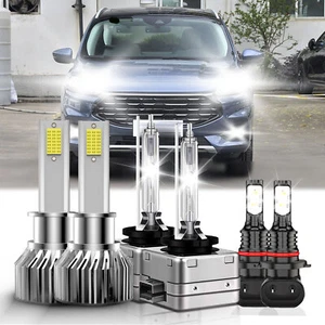 For Ford Escape 2013-2016 LED HID Headlights High-Low Beam Fog Light Bulbs Kit - Foto 1 di 12