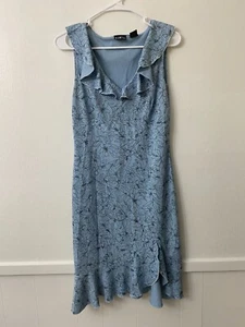 Mixit Blue Floral Ruffle Midi Dress – 90s Y2K Cottagecore Summer Sundress S - Picture 1 of 10