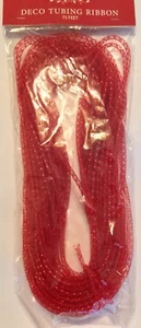 New Beautiful Deco Tubing Ribbon Red 75 feet Cute Fun - Picture 1 of 5