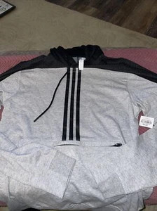 Adidas Mens Sz S Sid Anorak Gray And Black NWT - Picture 1 of 3