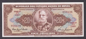 [UNC] ND 1955-61 Brazil 20 Cruzeiros P-160d 1369-058138 [010-1] - Picture 1 of 2