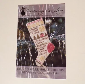 Do you hear what I hear Stocking ornament 1 - heartstring samplery cross stitch - Picture 1 of 3