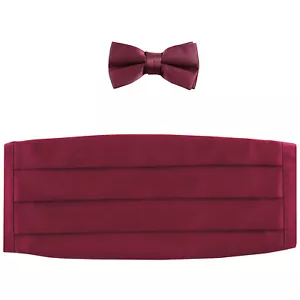 NEW in box polyester boys kids Cummerbund & bowtie formal wedding party Burgundy - Picture 1 of 3