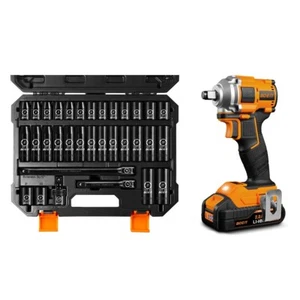 Boen Impact Wrench 1/2" Brushless Electric, With 33 Pcs Impact Socket Set,IW79 - Picture 1 of 17