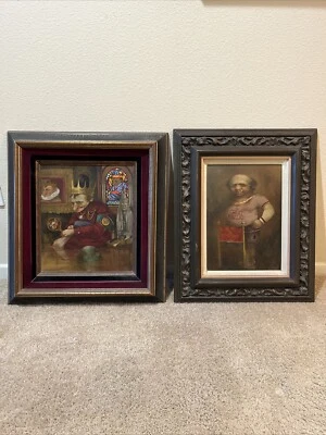 2 pinturas al óleo surrealistas modernas originales vintage, Charles BRAGG AÑOS 60 Foto 1 de 4