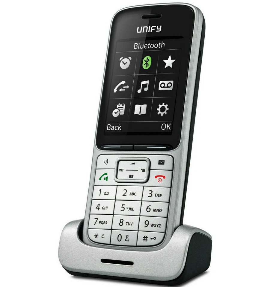 Unify OpenScape SL6 Professional DECT Phone, cellulare e vassoio di ricarica nuovo IMBALLO ORIGINALE. - Immagine 1 di 1