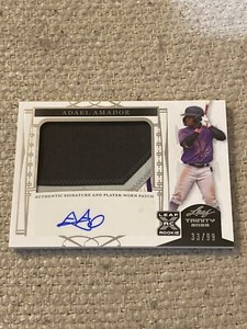 Adael Amador 2022 leaf trinity patch auto autograph #33/99