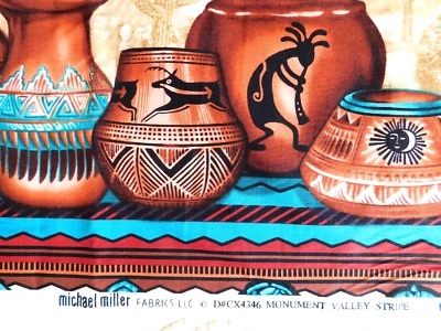 Michael Miller Monument Valley Stripe Native American Hohokam pot quilt fabric - Image 1 of 4