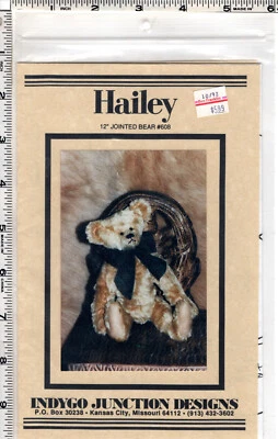 "Hailey" ©1992 Indygo Junction Designs Amy Martin Pattern # 608 12" Jointed Bear - Image 1 of 4