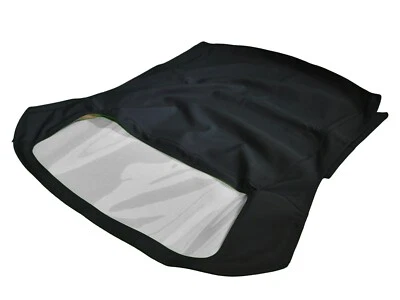 Fits: Fiat 124 CS1 1966-79 Soft Top & Window Made From Black HAARTZ CANVAS - Image 1 of 3