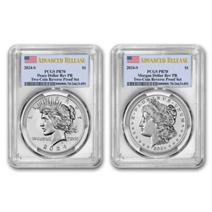 2024-S Morgan & Peace Reverse Proof Set PR-70 PCGS (AR) - Picture 1 of 2