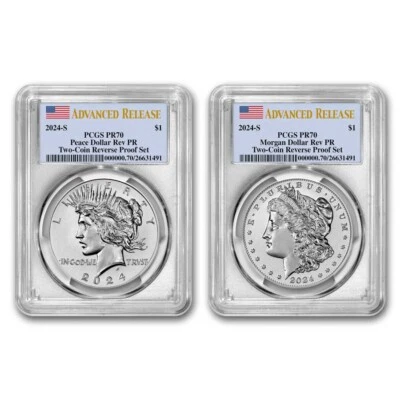 2024-S Morgan & Peace Reverse Proof Set PR-70 PCGS (AR) - Image 1 of 2