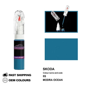 FOR SKODA MODRA OCEAN 5S Touch Up Paint Pen Brush Fix Kit Scratch Chip Set Mark - Picture 1 of 8