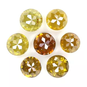 2.15 CT Natural Loose Round Rose Cut 3.45 MM Yellow Brown Color Diamond LQ2115 - Picture 1 of 8