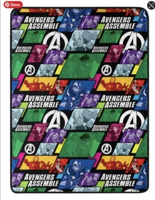 Marvel Avengers Kids Super Plush Throw Blanket 46" x 60" Soft & Cozy New - Image 1 of 4