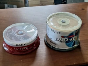 SONY - Lot : 50 x DVD-R + 25 DVD-RW 120min 4.7GB - 1x 4x 16x - Neufs Scellés - Photo 1/5