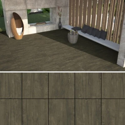 Terrassenplatte Feinsteinzeug 2 cm "Wood Monument Cold Brown" 59,3x59,3 cm - Bild 1 von 4