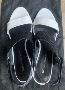 UN United Nude Sandale GR. 41, Leder, Materialmix, schwarz weiß, Klettverschlus - Bild 1 von 7