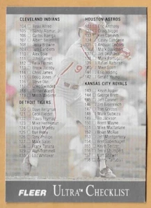 LISTA DE VERIFICACIÓN 104-210 #398 - FLEER ULTRA 1991 - Imagen 1 de 2