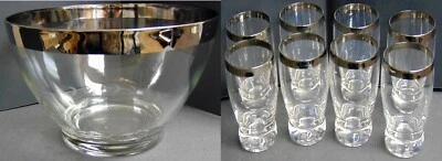 大号沙盘碗和 8 眼镜带宽银色表带 - 复古 — 第 1/4 张图片