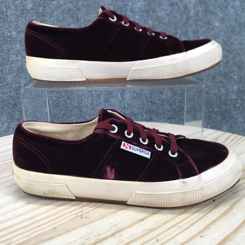 Superga Shoes Womens 7 Mens 5.5 Casual Sneakers Velvet Round Toe Lace Up Low - Image 1 of 4