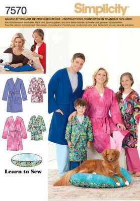 Schnittmuster Simplicity 7570/1946 Nachtwäsche Gr. A Kind, Teen 98-164 Erwachsen - Bild 1 von 3