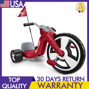 Tricycle 16 Inch Front Wheel Removable Racing Pennant Adjustable Seat Grows Red - Picture 1 of 10