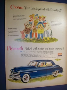 1950 Plymouth annuncio auto di grandi dimensioni - ""Ricco di valore e pronto a dimostrarlo" - Foto 1 di 1